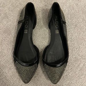 Aldo | Black & Gold Party Flats